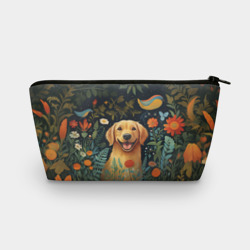 Косметичка 3D Голден ретривер в стиле Фолк Арт