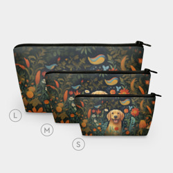 Косметичка 3D Голден ретривер в стиле Фолк Арт - фото 2