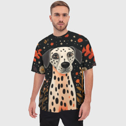 Мужская футболка oversize 3D Далматин в стиле Фолк Арт - фото 2