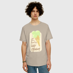 Мужская футболка хлопок Oversize All you Need is ice cream - фото 2