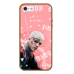 Чехол для iPhone 5/5S матовый Lil Peep тату розовый