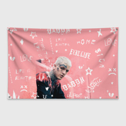 Флаг-баннер Lil Peep тату розовый