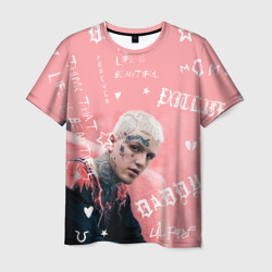 Lil Peep тату розовый – Мужская футболка 3D с принтом купить со скидкой в -26%