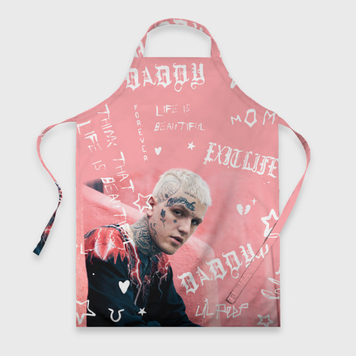 Фартук 3D Lil Peep тату розовый