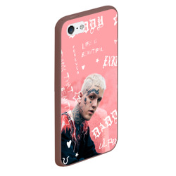 Чехол для iPhone 5/5S матовый Lil Peep тату розовый - фото 2