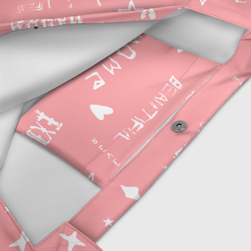 Пляжная сумка 3D Lil Peep тату розовый - фото 4