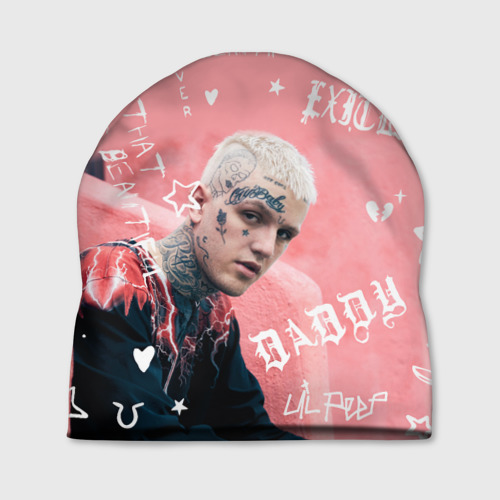 Шапка 3D Lil Peep тату розовый