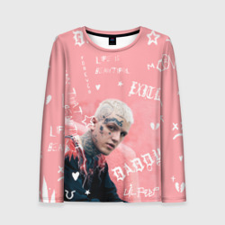 Женский лонгслив 3D Lil Peep тату розовый