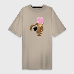 Платье-футболка хлопок Собака и мороженое