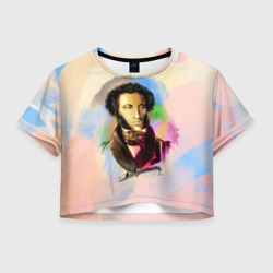 Женская футболка Crop-top 3D А. Пушкин