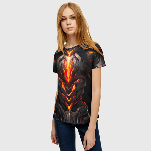 Женская футболка 3D Огненный доспех рыцаря Elden Ring, цвет 3D печать - фото 3