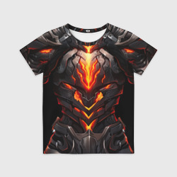 Детская футболка 3D Огненный доспех рыцаря Elden Ring