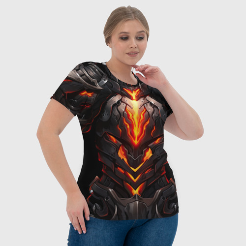 Женская футболка 3D Огненный доспех рыцаря Elden Ring, цвет 3D печать - фото 6
