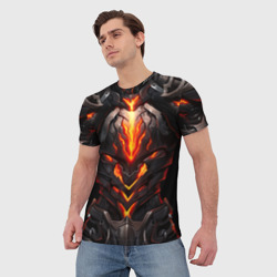 Мужская футболка 3D Огненный доспех рыцаря Elden Ring - фото 2