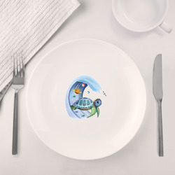Набор: тарелка + кружка Черепаха в космосе - фото 2