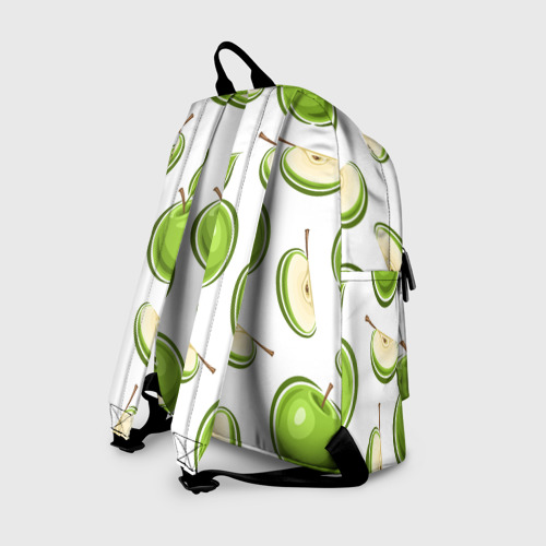 Рюкзак 3D с принтом Зелёные яблочки, вид сзади #1