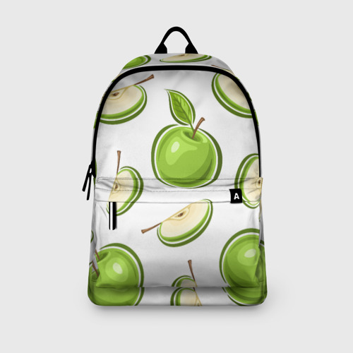 Рюкзак 3D с принтом Зелёные яблочки, вид сбоку #3