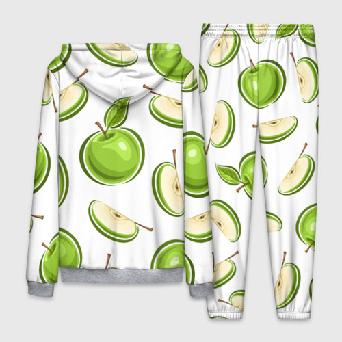 Мужской 3D костюм с принтом Зелёные яблочки, вид сзади #1