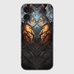 Чехол для iPhone 16 силиконовый с защитой камеры Огненный доспех рыцаря Dark Souls