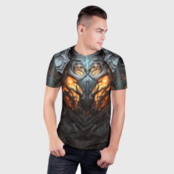Мужская футболка 3D Slim Огненный доспех рыцаря Dark Souls - фото 2
