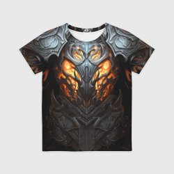 Детская футболка 3D Огненный доспех рыцаря Dark Souls