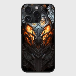 Чехол силиконовый для Apple iPhone 15 Pro матовый Огненный доспех рыцаря Dark Souls