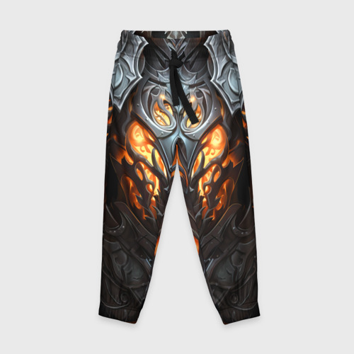 Детские брюки с принтом Огненный доспех рыцаря Dark Souls, вид спереди №1