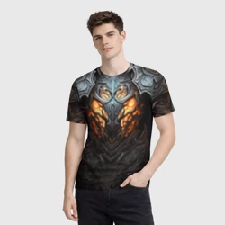 Мужская футболка 3D Огненный доспех рыцаря Dark Souls - фото 2