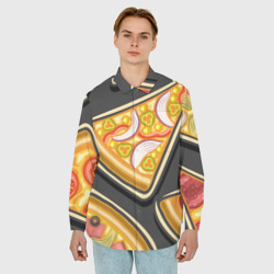 Мужская рубашка oversize 3D Смачная пицца - фото 2