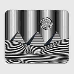 Прямоугольный коврик для мышки Иллюзия: горы, волны из полос
