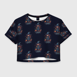 Женская футболка Crop-top 3D Паттерн с милыми ведьмочками