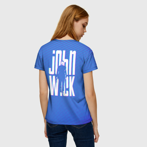 Женская футболка 3D с принтом Джон Уик в клубе, вид сзади #2