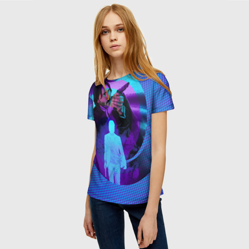 Женская футболка 3D с принтом Джон Уик в клубе, фото на моделе #1