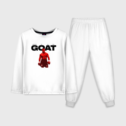 Детская пижама с лонгсливом хлопок Goat - Mike Tyson, цвет белый