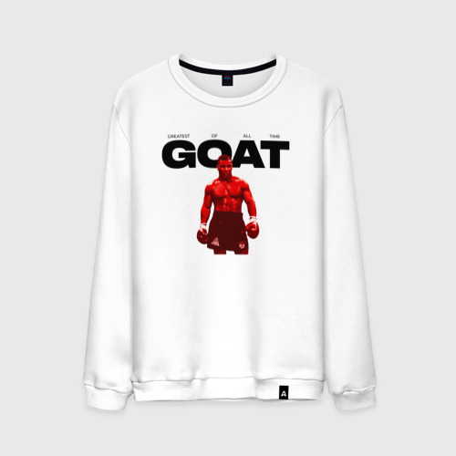 Мужской свитшот хлопок Goat - Mike Tyson, цвет белый