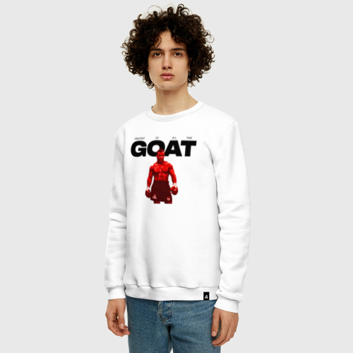 Мужской свитшот хлопок Goat - Mike Tyson, цвет белый - фото 3