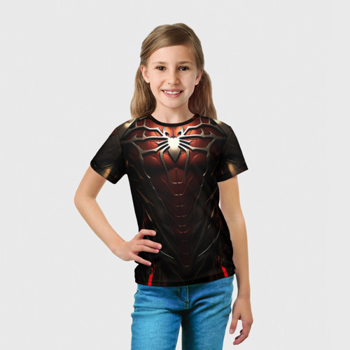 Детская футболка 3D Доспех человека-скорпиона, цвет 3D печать - фото 5