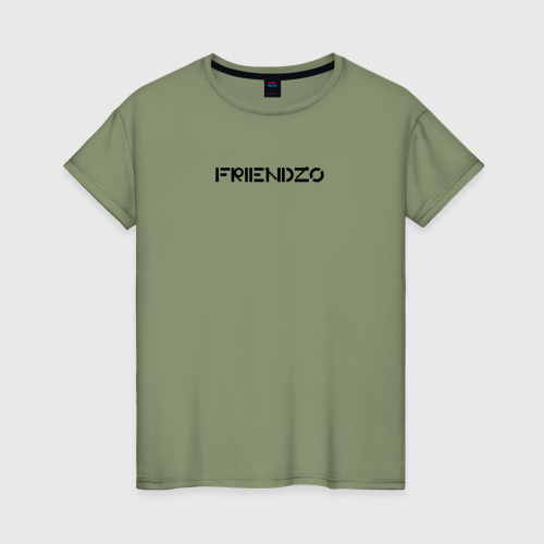 Женская футболка хлопок с принтом Friendzo, вид спереди #2
