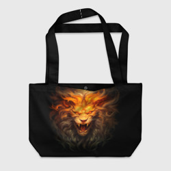 Пляжная сумка 3D Огненный оскал льва