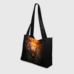 Пляжная сумка 3D Огненный оскал льва - фото 2