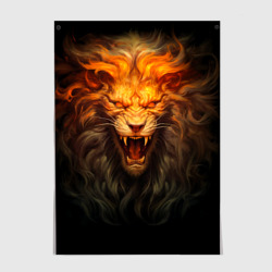 Постер Огненный оскал льва
