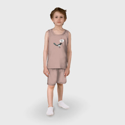 Детская пижама с шортами хлопок Сорока с прикольной надписью - позолоти ручку - фото 2