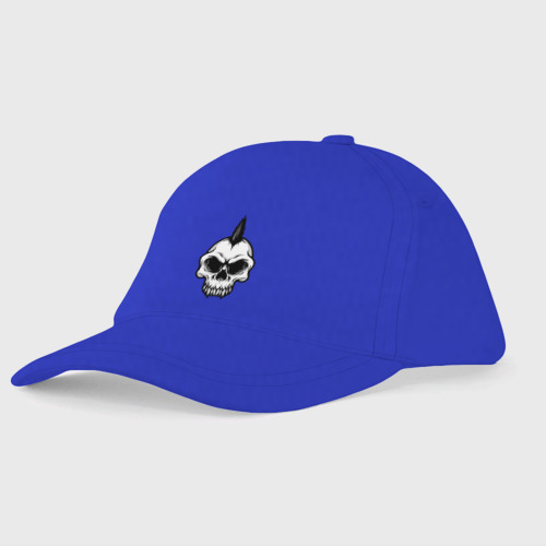 Детская бейсболка Панк черепок, цвет синий