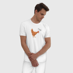 Мужская пижама хлопок Злая курица - спич-баббл птица - фото 2