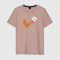 Мужская футболка хлопок Злая курица - спич-баббл птица