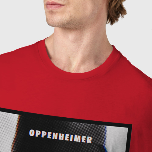 Мужская футболка хлопок с принтом Взгляд Оппенгеймера, фото #4