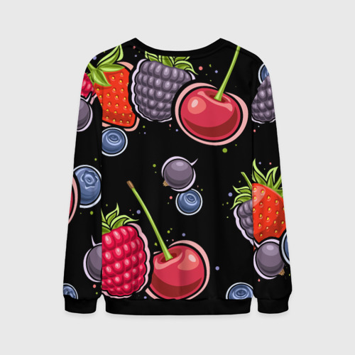 Мужской свитшот 3D с принтом Плоды и ягоды, вид сзади #1