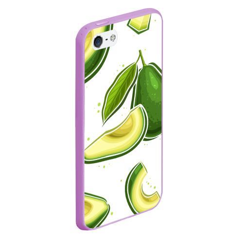 Чехол для iPhone 5/5S матовый Авокадики, цвет сиреневый - фото 3