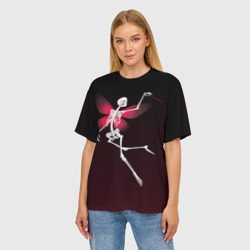 Женская футболка oversize 3D Скелет фея - фото 2