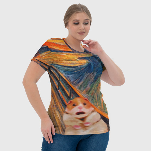 Женская футболка 3D Крик хомяка, цвет 3D печать - фото 6